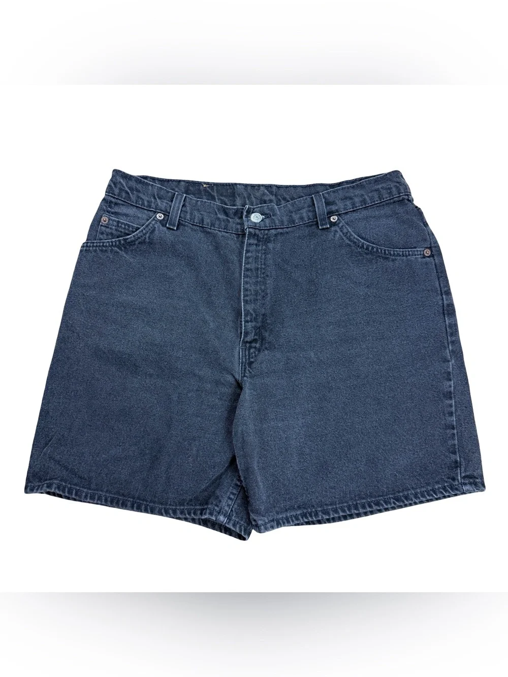 Vintage 90s Levi’s Black White Tab Essential Denim Jean Jort Shorts Size 34